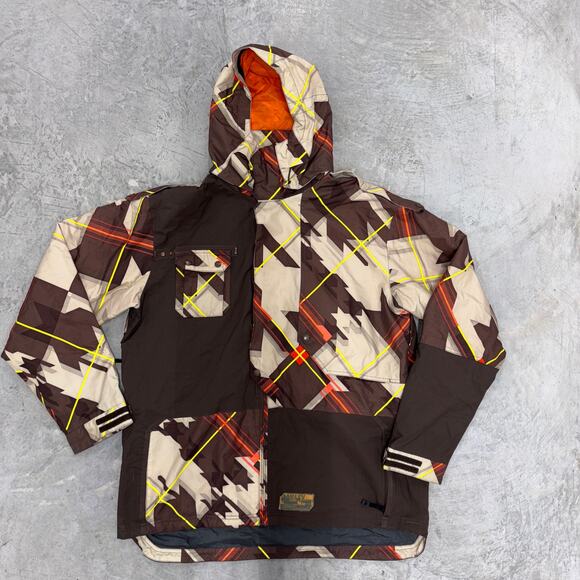 Oakley Brown & Orange Snowboard/Ski Jacket Mens Oakley Ranger Jacket MSRP $250+ - Picture 1 of 11